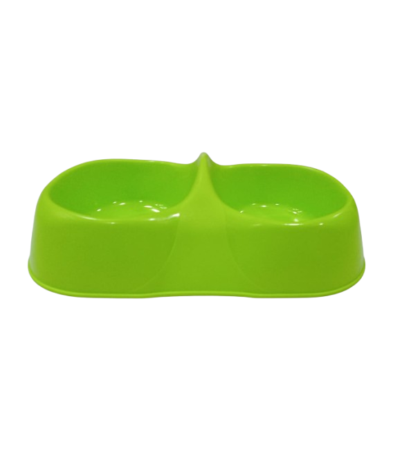MAYA bol double en plastique pour chats et chiens Taille S, M et L - Vert, Taille S