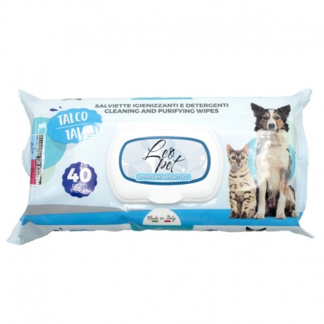 Lingettes LeoPet nettoyantes pour chien et chat - Talco 40 pcs