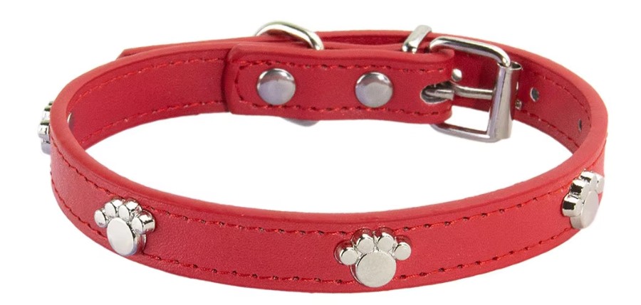 Collier pour animaux de compagnie pour petits chiens et chats rouge