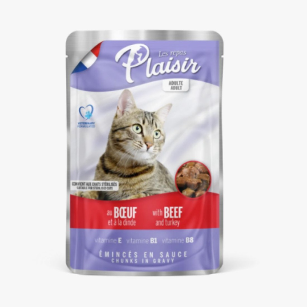 Pochon plaisir au bœuf et à la dinde pour chats 100 g