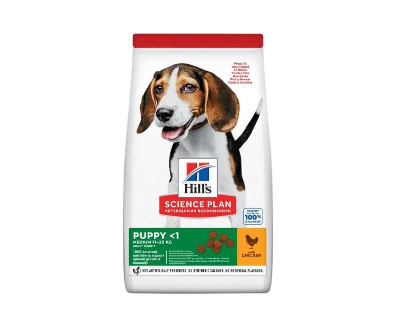Croquettes Hill's chiot taille moyenne au poulet – 14 kg