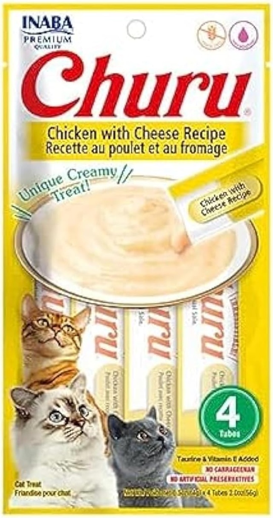 Churu recette au poulet au fromage et au boeuf 56g pour chats