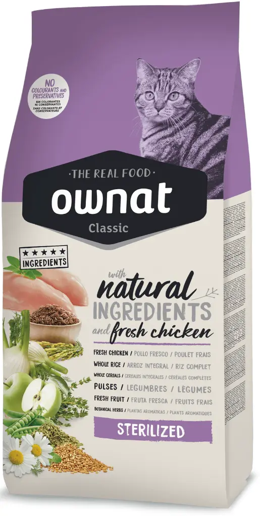 OWNAT Aliment Sec pour Chat CLASSIQUE STERILISED CHATS 15 kg