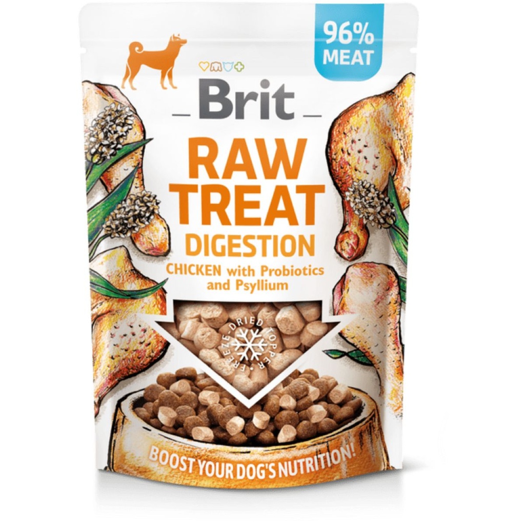 Brit Raw Treat Digestion. Friandise et garniture lyophilisée. Poulet, 40 g