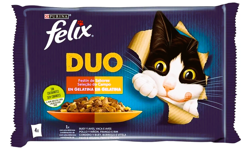 Purina Felix Duo Festin de Saveurs en Gélatine 4x85g