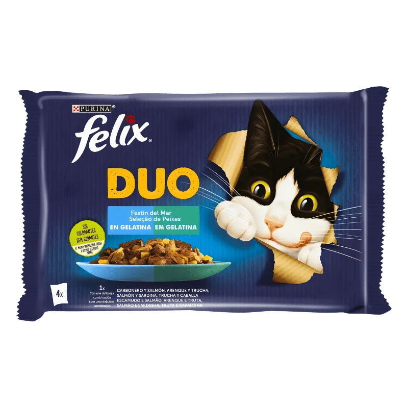 Purina Felix Fantastic Duo Sélection de Poissons 4 x 85g