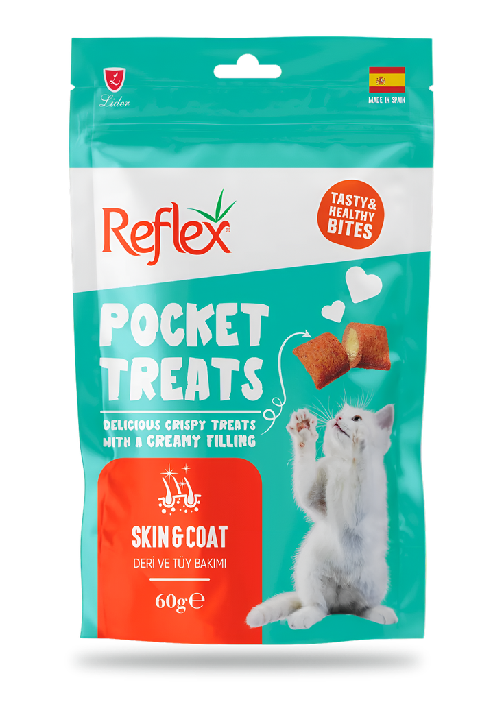 Reflex Pocket Treats Skin & Coat pour Chat 60g