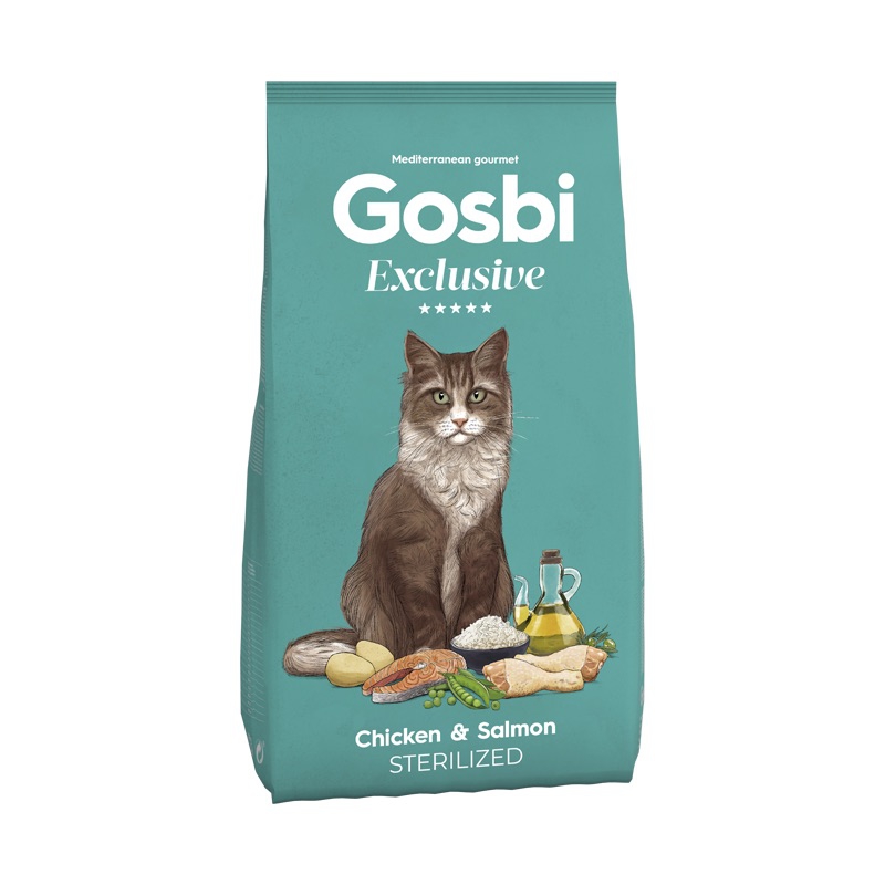 Gosbi Croquettes Exclusive Poulet et Saumon Pour Chat Stérilisé 400g