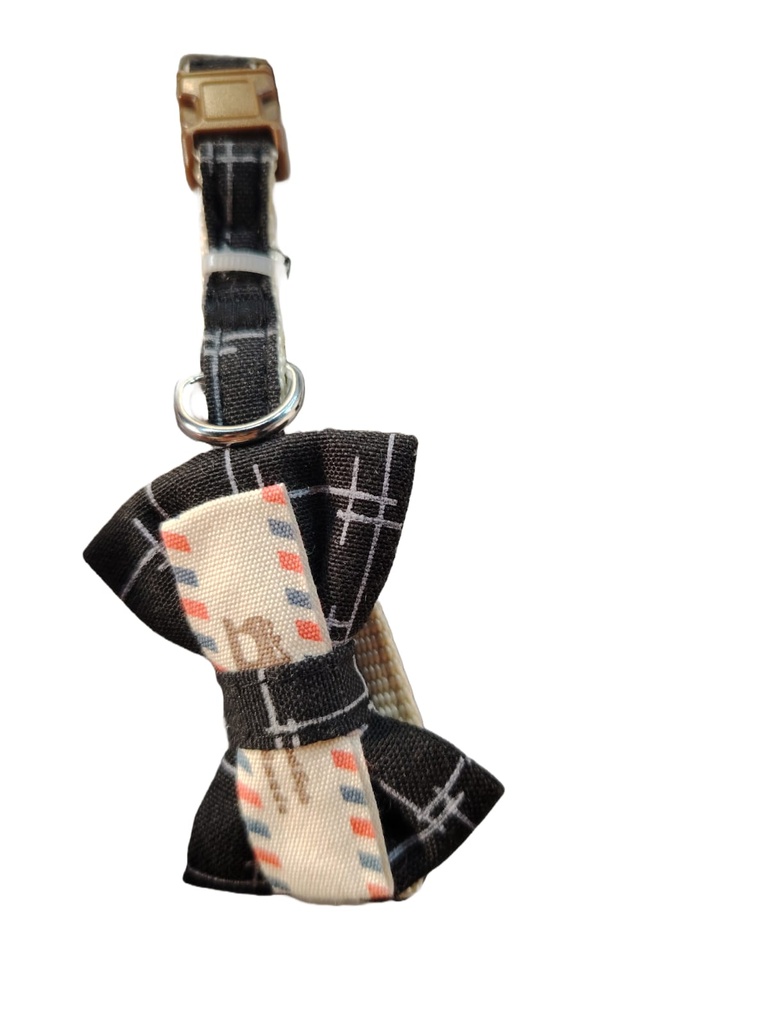 collier papillon pour petit chien et chat noir