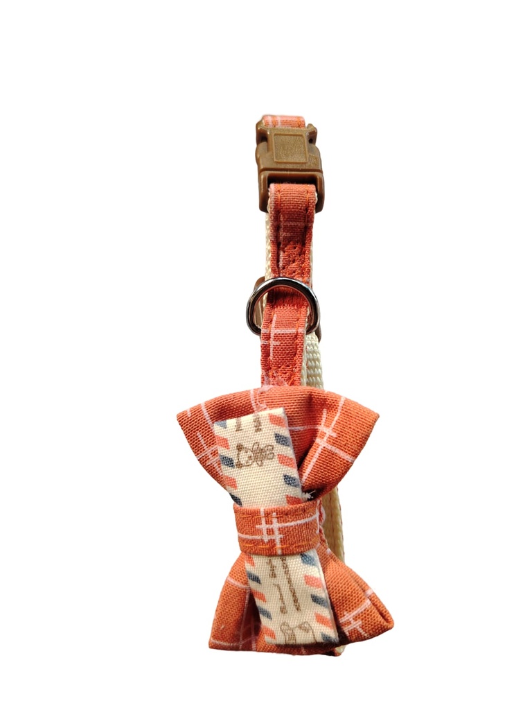 collier papillon pour petit chien et chat orange