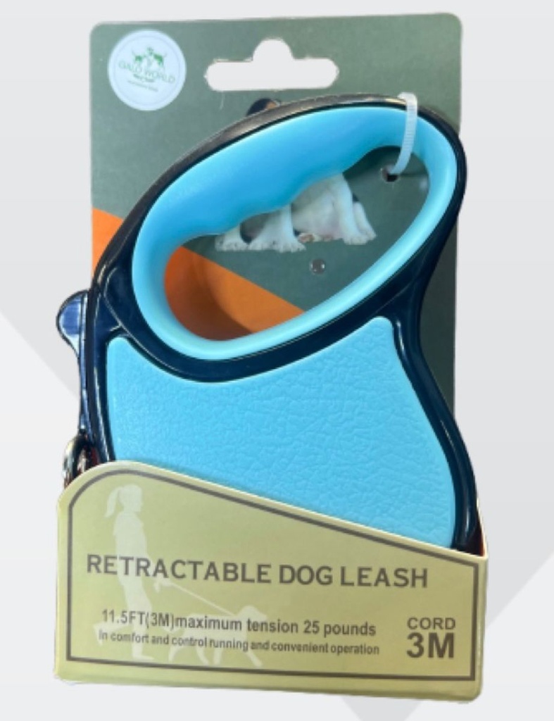 Guide automatique pour chien SJ-208 3 m avec longueur réglable Convient aux animaux jusqu'à 14 kg.