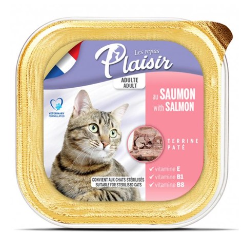 Plaisir Barquette Pâtée Chat au Saumon 100g