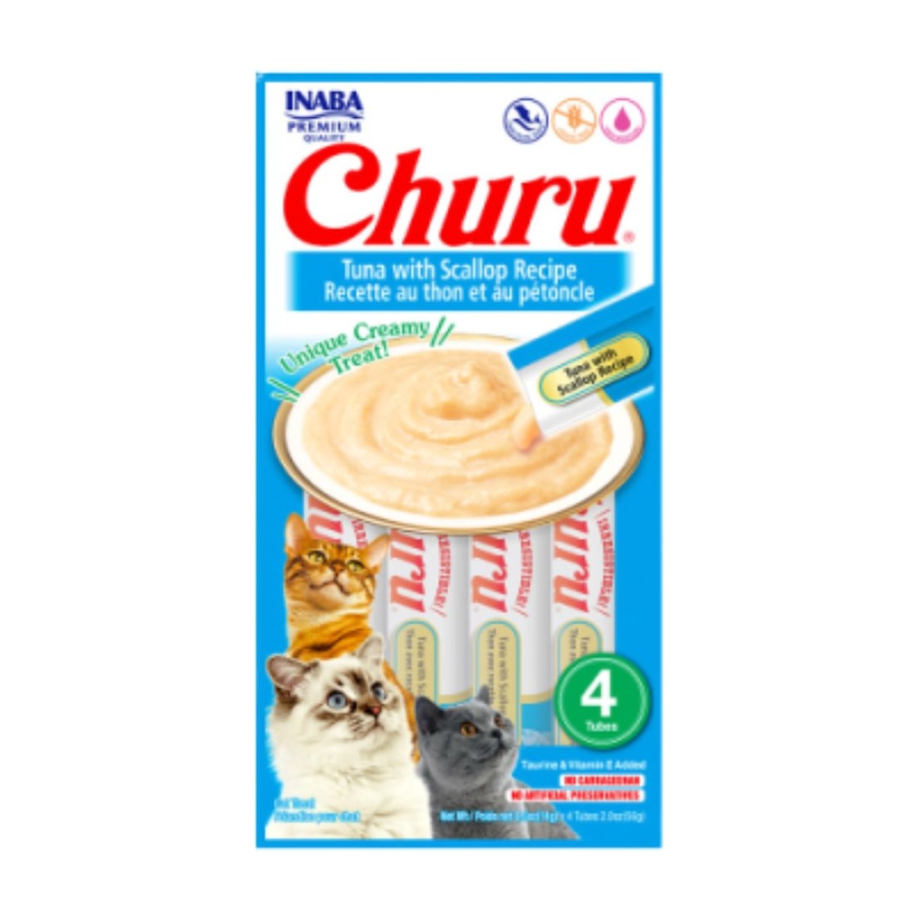Churu recette au thon et au pétoncle 56g pour chat.