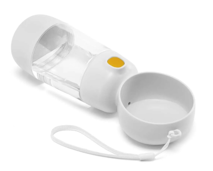 Bouteille De la nourriture et l’eau 2 En 1 LeoPet Happytravel – Blanc/verte