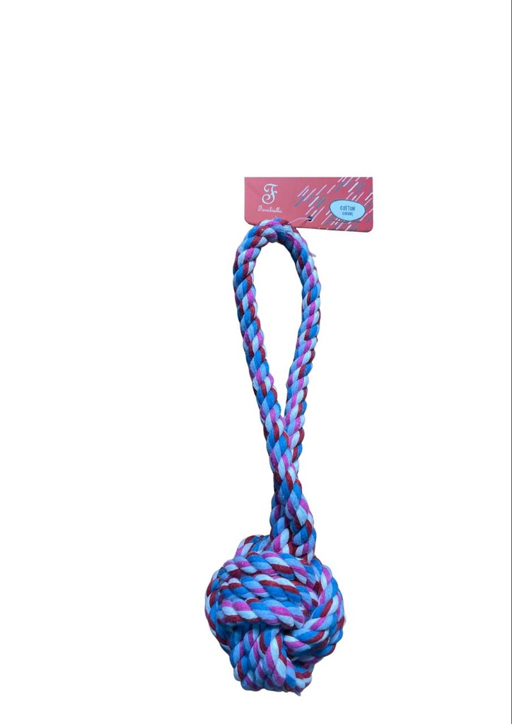 JEU COTON BOULE AVEC POIGNÉE 30cm