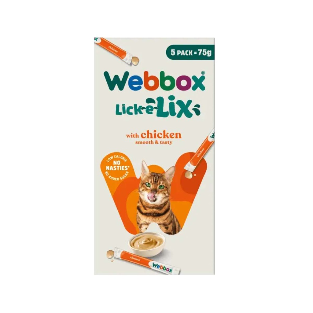 Webbox Lick-e-Lix Smooth & Tasty Chicken (Poulet) 5x15g