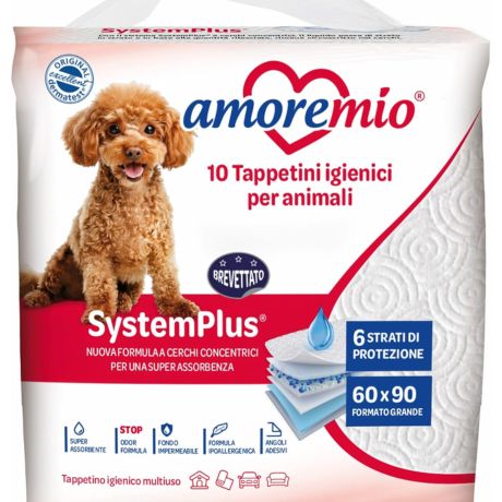 AMOREMIO 10 tapis hygiéniques pour chiens, chats et animaux domestiques, super absorbants, 60 x 90 cm