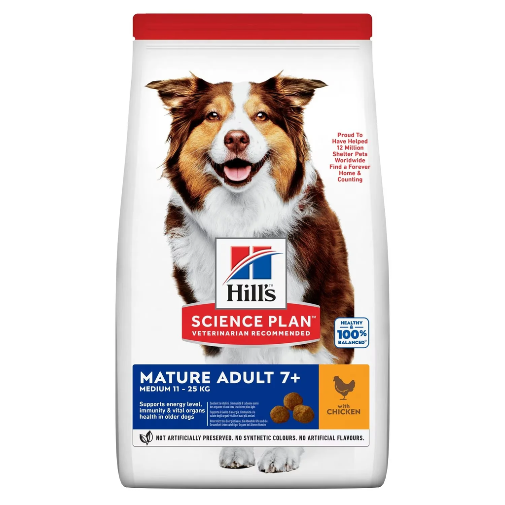 Hill's SCIENCE PLAN POUR Chien Adulte Mature 7+ Medium au Poulet 14 Kg