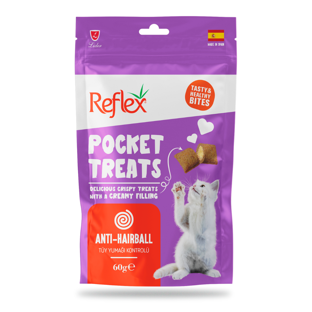 Reflex Pocket Treats Anti-Hairball pour Chat 60g