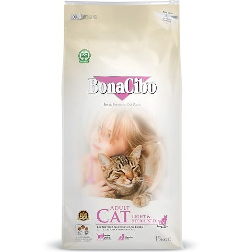 Bonacibo Formule STERILIZED Croquettes Low Grain Light pour chats avec embonpoint ou stérilisés (au poulet)