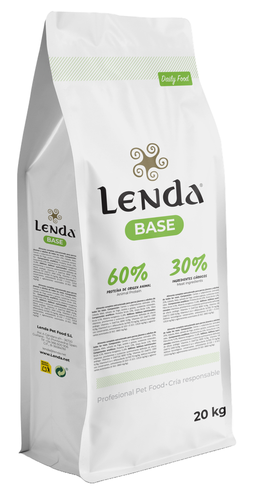 Alimentation Compléte pour chien : Croquette premium Lenda Base dialy food 20kg ( New Formule Spéciale Eleveur)