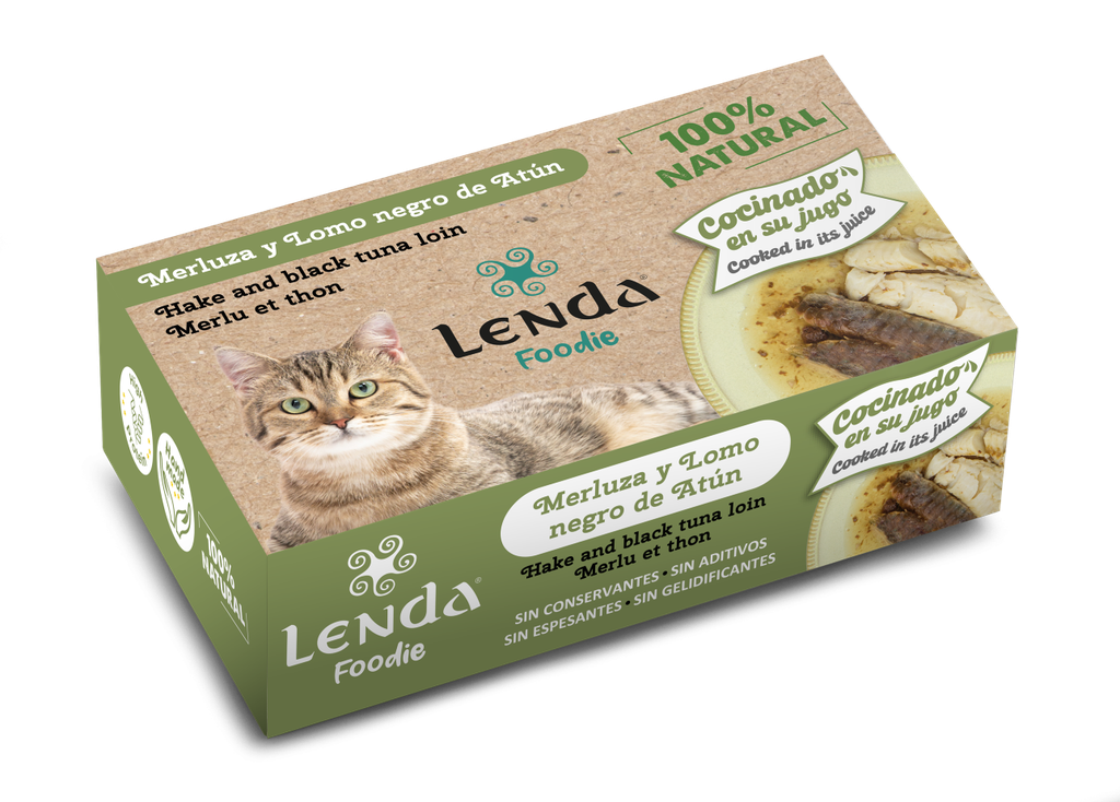 Filets de merlu et thon riche en jus “ Aliment humide complémentaire-Chat 120g