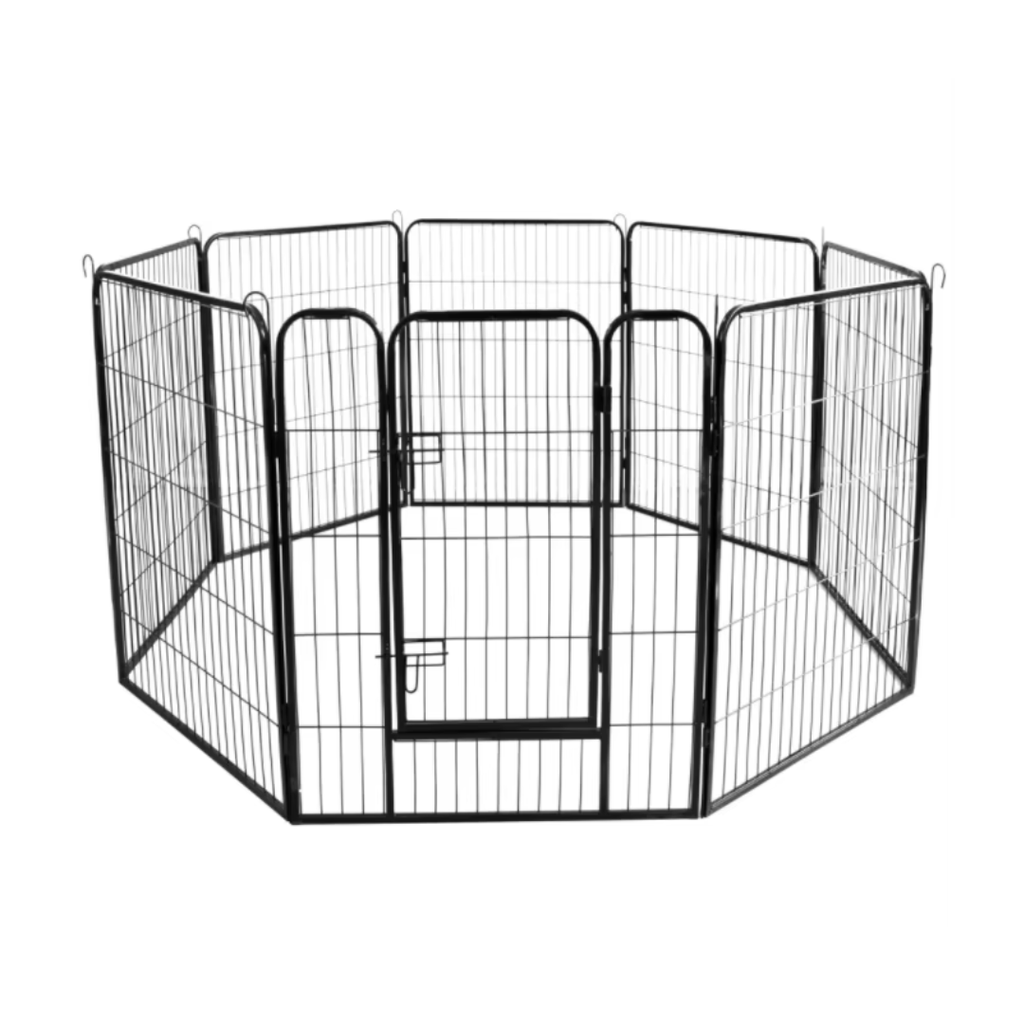 Parc Métallique pour Animaux – Enclos Pliable Intérieur Extérieur