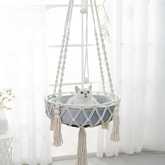 Hamac Suspendu pour Chat – Lit avec Coussin en Coton