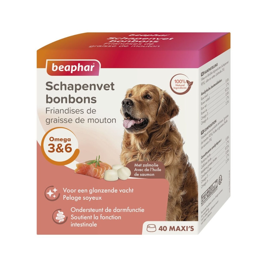 Beaphar Friandises Graisse de Mouton Maxi au Saumon