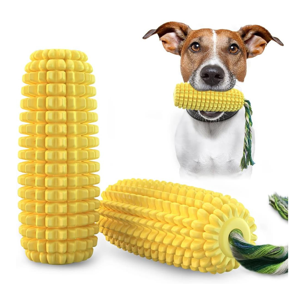 Jouet à mâcher pour chien grinçant en forme de maïs