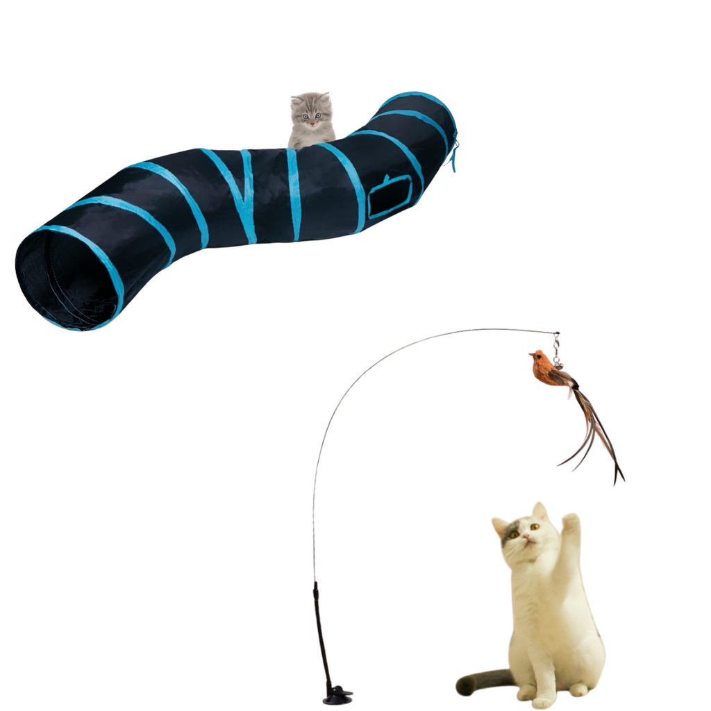 Jouet Plume + Tunnel pour Chat