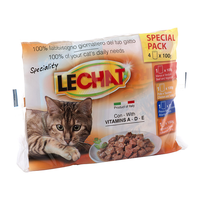 LeChat Multipack Pouches 4 x 100 gr