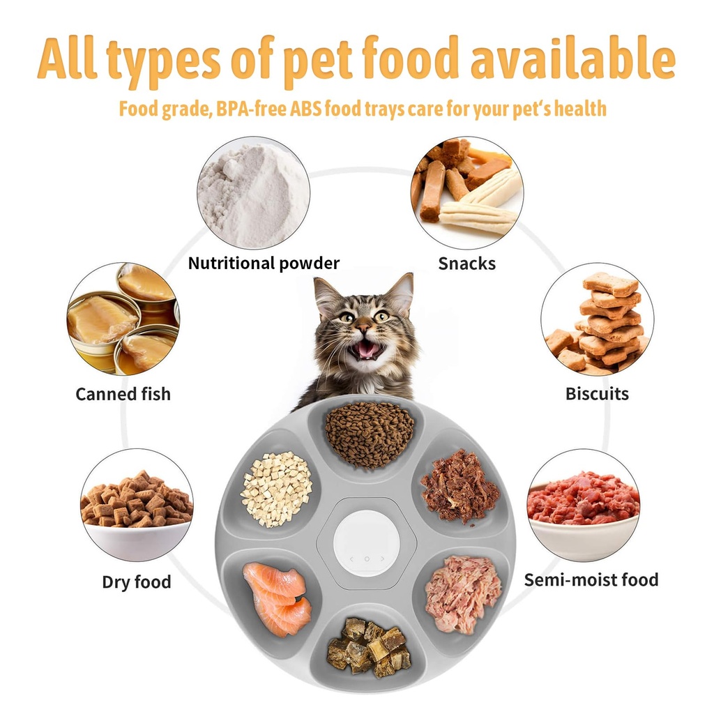 Gamelle Automatique Réfrigérante 6 Repas pour Chat et Petit Chien – UWANGPET