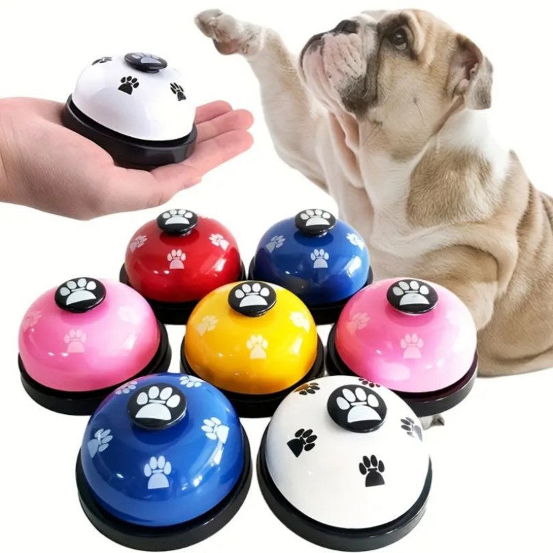 Clochette d’Entraînement pour Chiens et Chats avec Empreintes de Pattes, Cloche d’Avertissement pour Animaux Domestiques, Sonnette pour Apprentissage des Chiots, Bouton à Commande par Aboiement pour Chat et Chien
