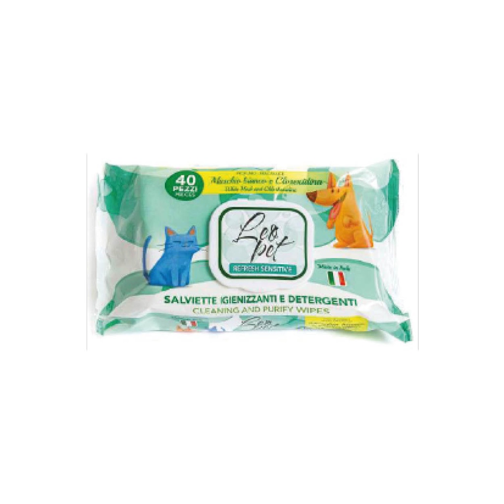 Lingettes hygiéniques et nettoyantes 40 pcs au musc blanc et chlorhexidine