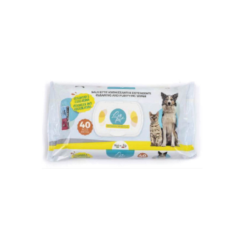 Lingettes hygiéniques et nettoyantes 40 pcs à la citronelle et à la chlorhexidine