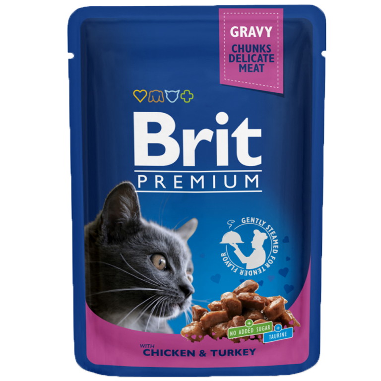 Brit Premium Pochon Poulet et Dinde pour chat 100g