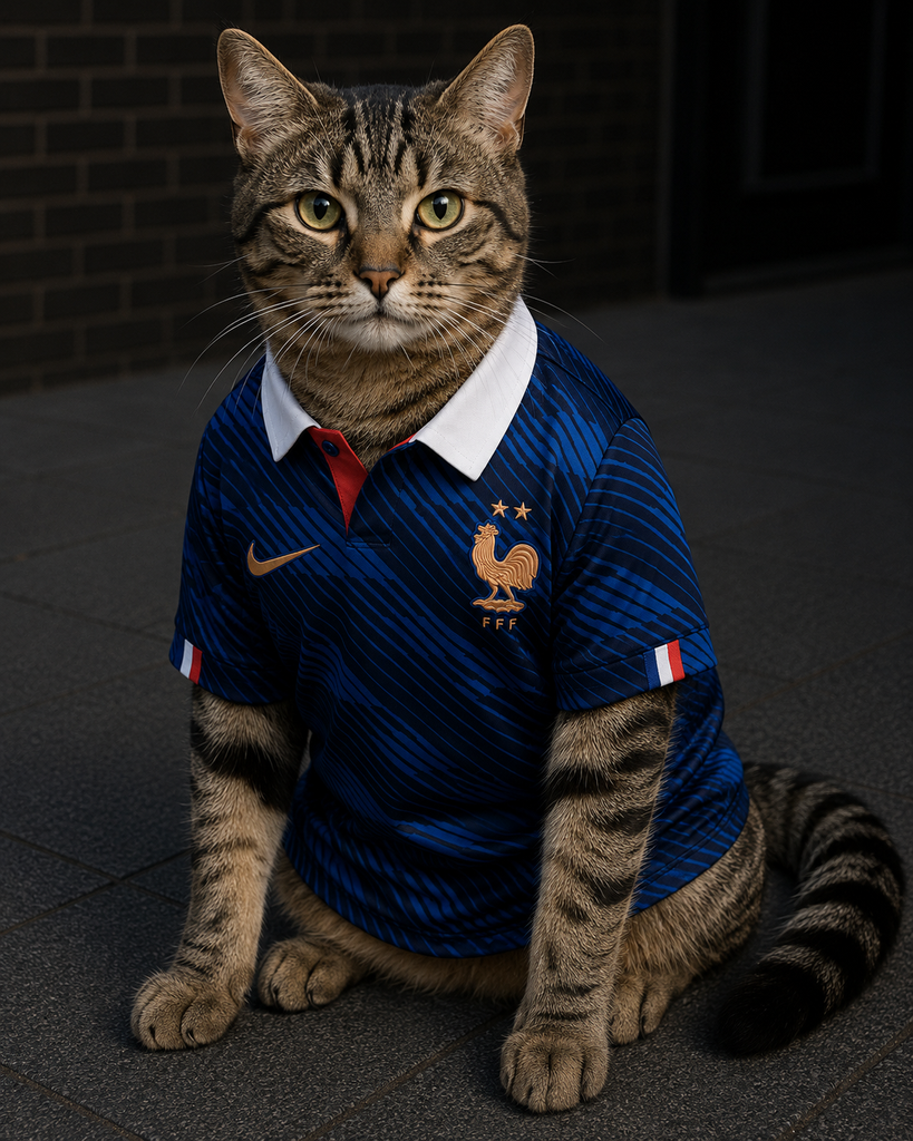 Maillot Football France pour chat – Édition Les Bleus – Taille L