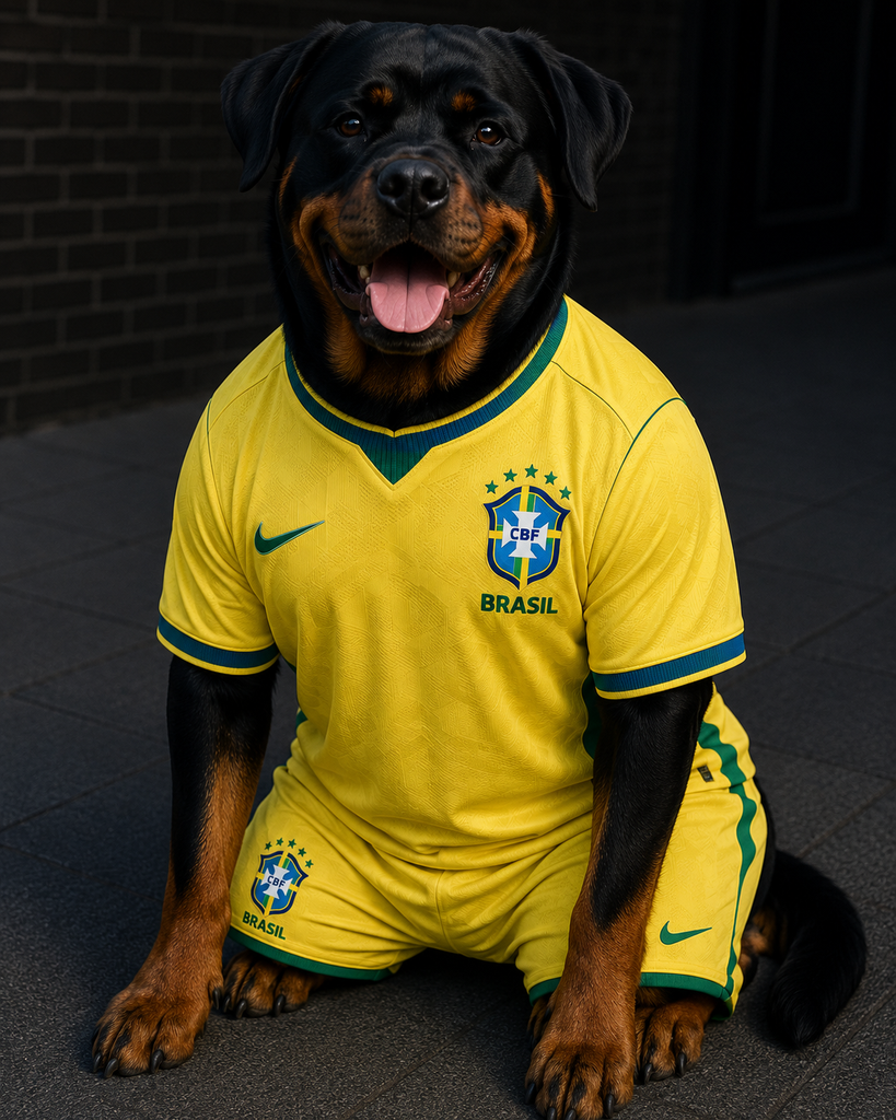 Maillot Football Brésil pour chien – Édition La Seleção – Taille S