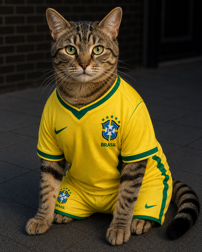 Maillot Football Brésil pour chat – Édition La Seleção – Taille XL