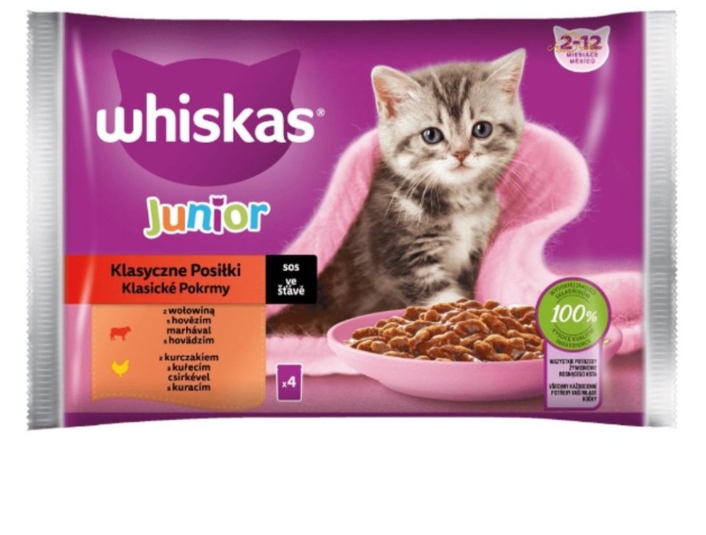 Whiskas Junior Poulet & Bœuf — 4x85 g