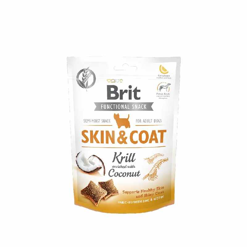 Brit cat functional snack skin & coat krill 150g