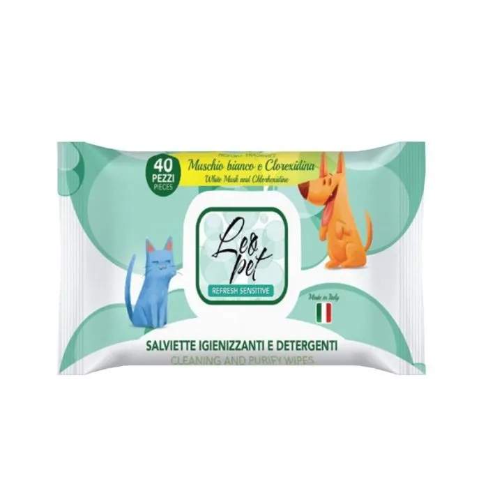 Lingettes hygiéniques et nettoyantes musc blanc et chlorhexidine