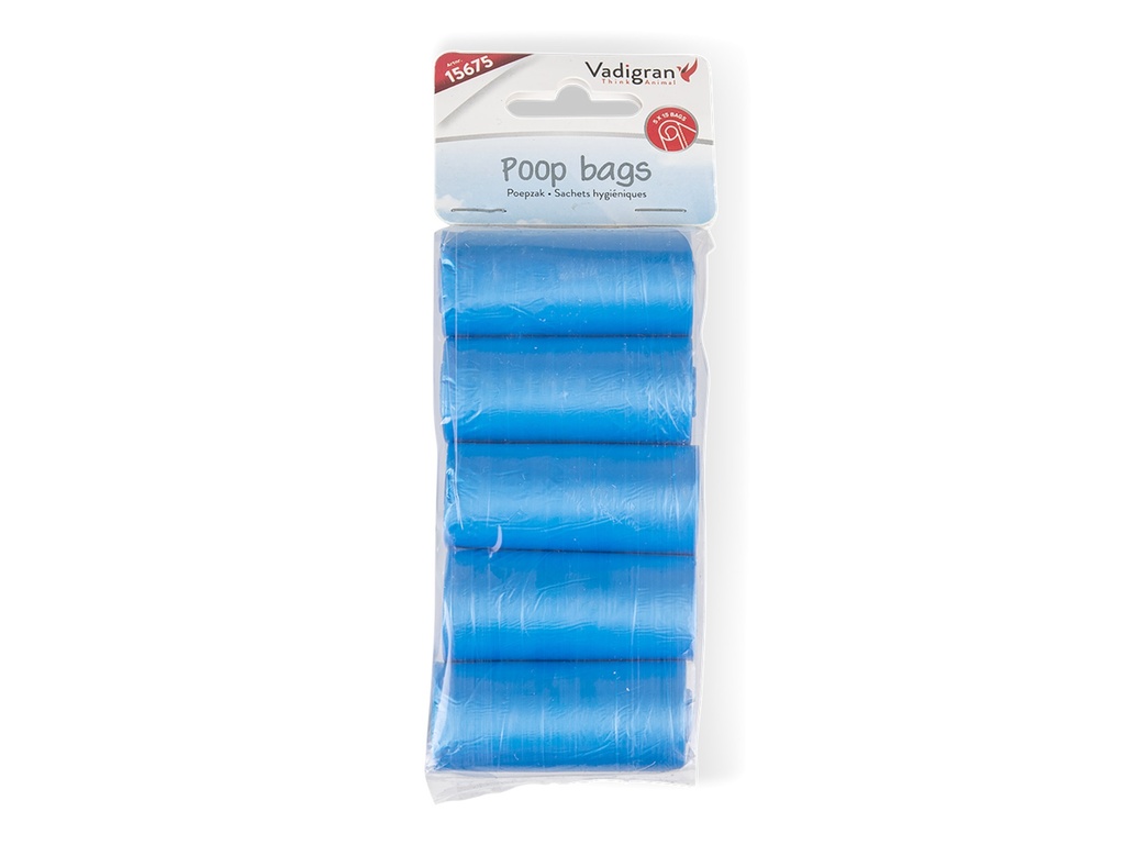 Sachets Hygiéniques Bleus - 5 Rouleaux (15) Vadigran