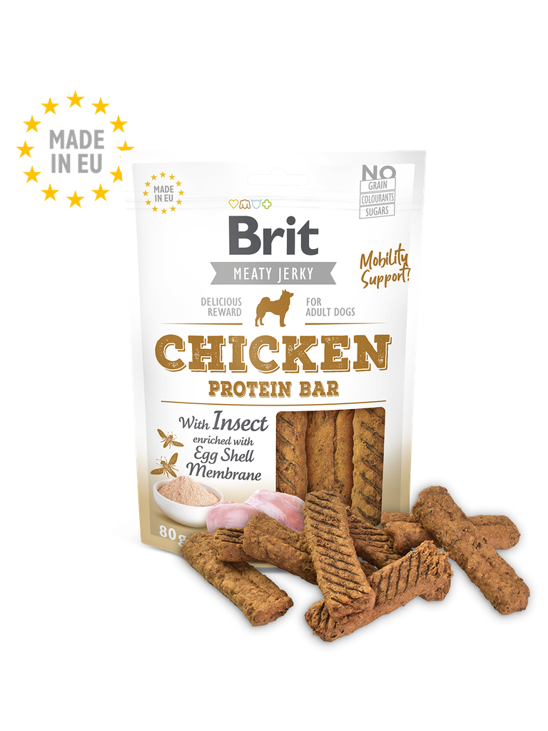 Brit Meat Jerky Snack Barre protéinée Poulet Pour chien adulte 80g