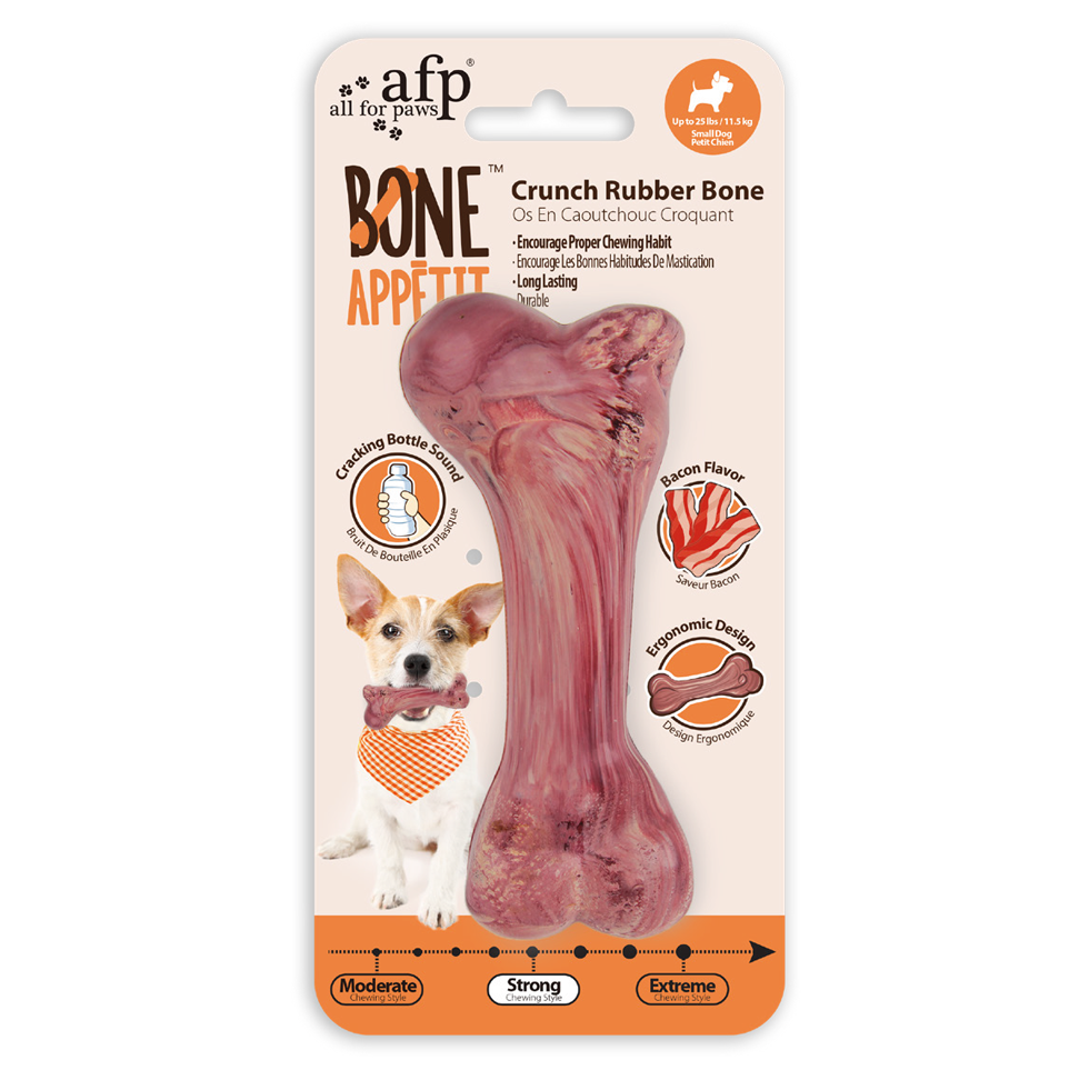 Jouet Pour Chien Os en Caoutchouc Bone Appetit-Crunch AFP