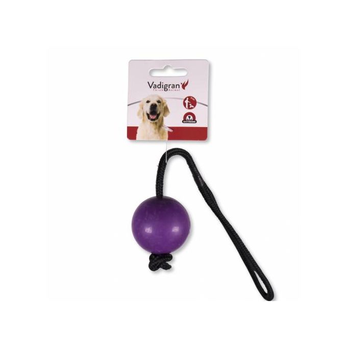 Jouet Pour Chien  Caoutchouc Balle Avec Corde Mauve Vadigran