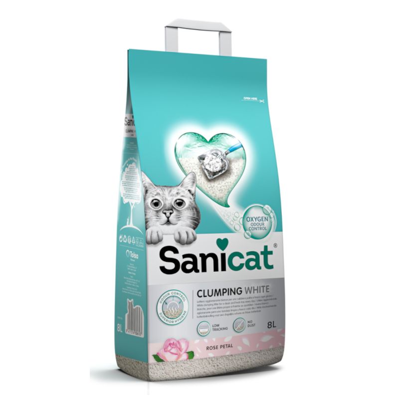 Litière Sanicat White 8L Blanche agglomérante