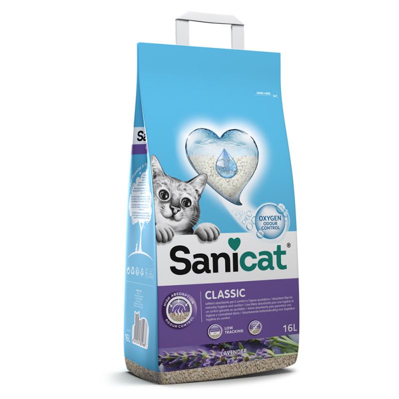 Litière Sanicat Classic 10L Lavande Absorbante