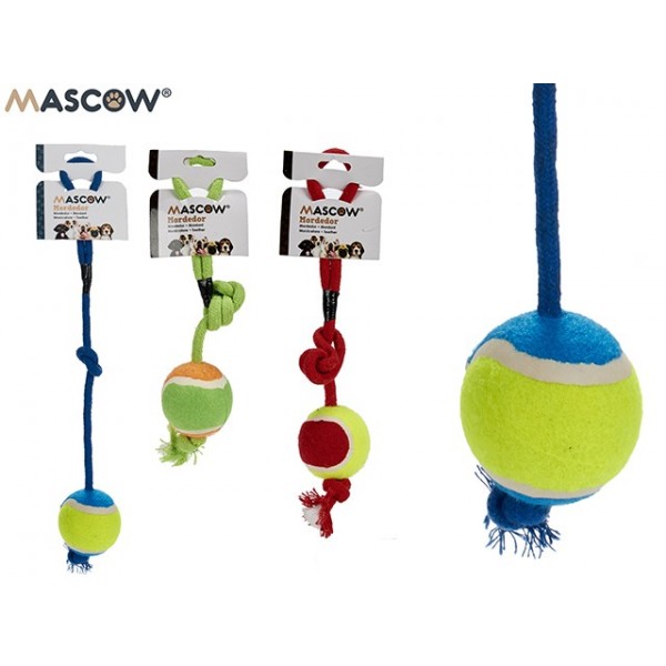 Balle de tennis avec corde Mascow 3 coloris